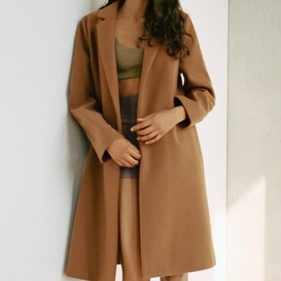 Zara Camel Open Front Pea Coat - Picture 1 of 3